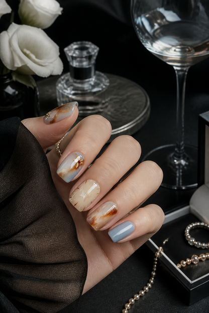 Aurora's Amber Mist | LUMlix Haute Nail