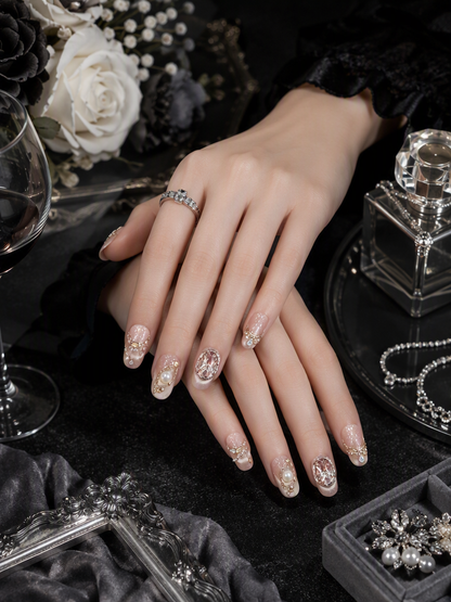 Champagne Pearl Tapestry | LUMlix Haute Nail