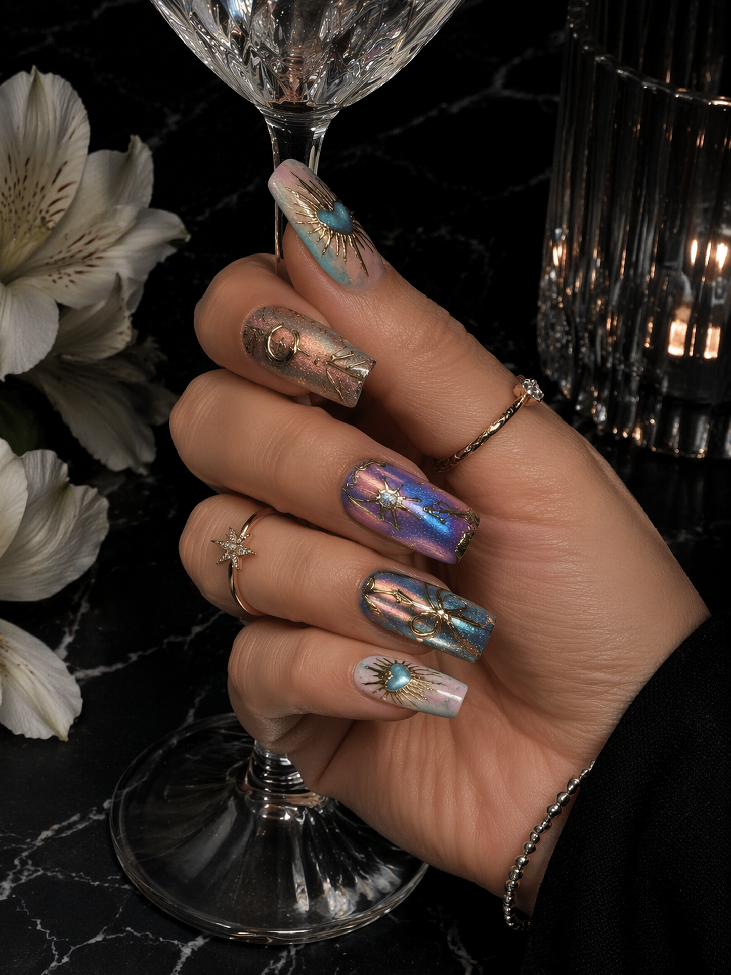 Celestial Aurora Gilded | LUMlix Haute Nail