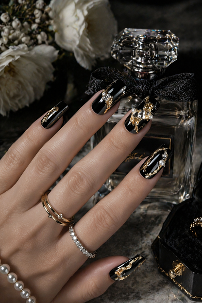 Midnight Gold Dynasty | LUMlix Haute Nail