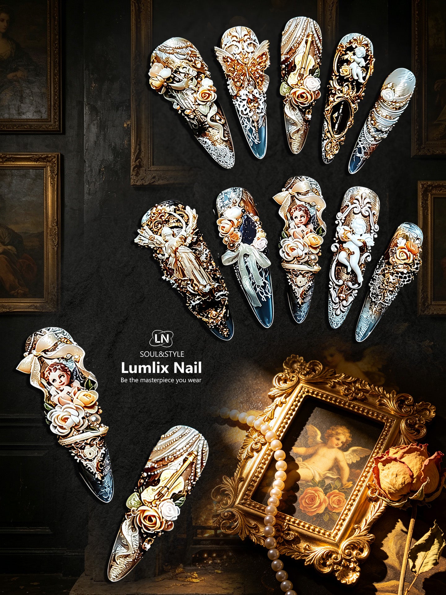 Celestial Baroque Reverie | LUMlix Haute Nail