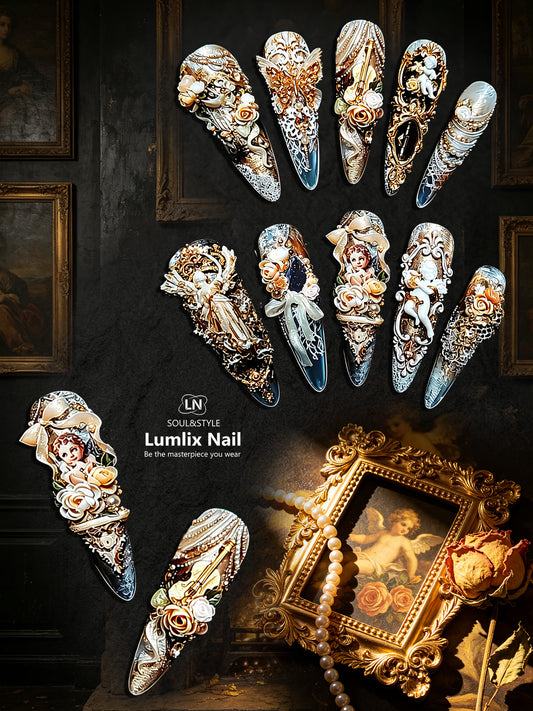 Celestial Baroque Reverie | LUMlix Haute Nail