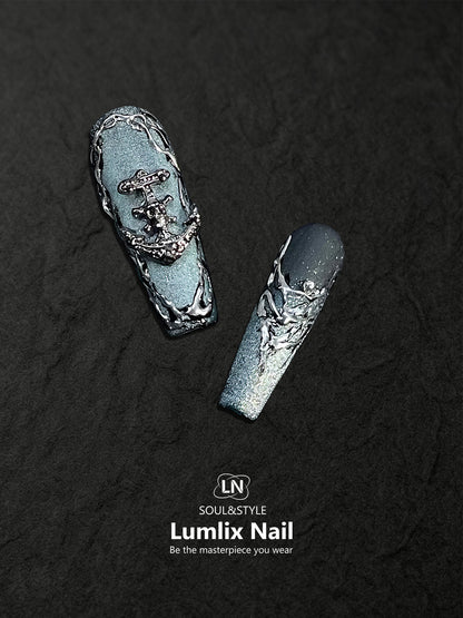 Abyssal Silver Relic | LUMlix Haute Nail