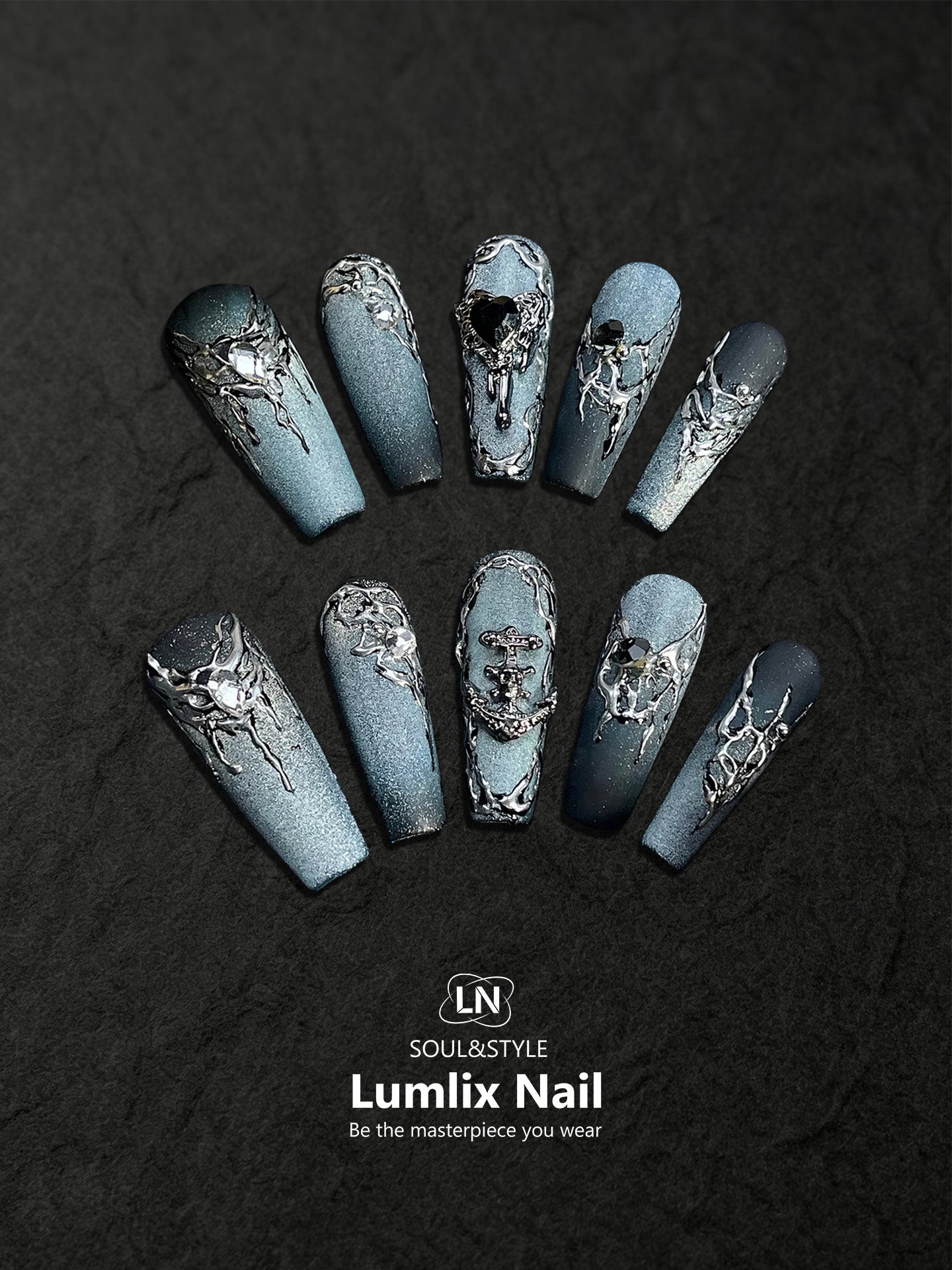 Abyssal Silver Relic | LUMlix Haute Nail