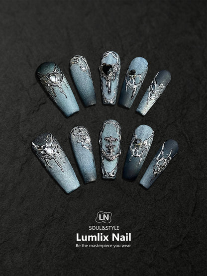Abyssal Silver Relic | LUMlix Haute Nail