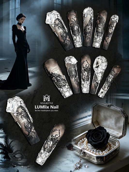 Obsidian Noir Baroque | LUMlix Haute Nail