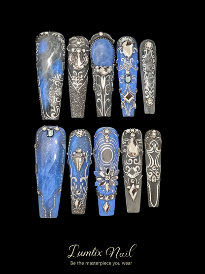 Silver Filigree | LUMlix Haute Nail
