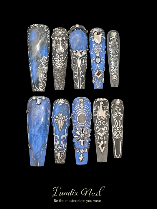 Silver Filigree | LUMlix Haute Nail