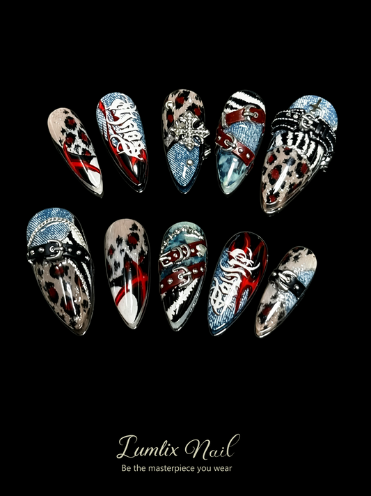 Denim & Chrome Rebellion | LUMlix Haute Nail
