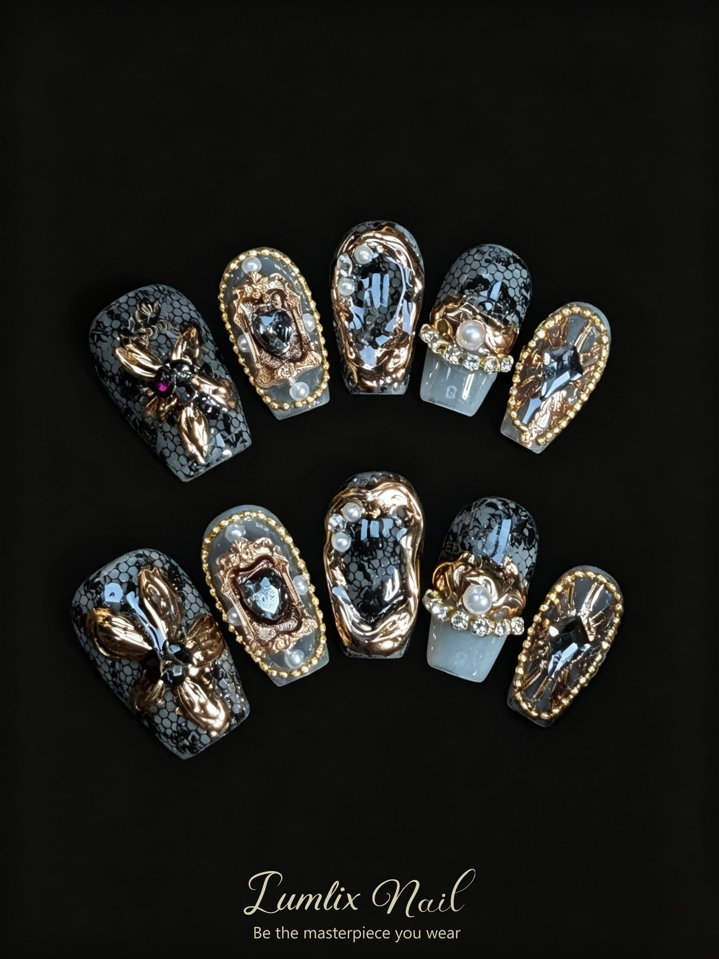 Noir Baroque | LUMlix Haute Nail