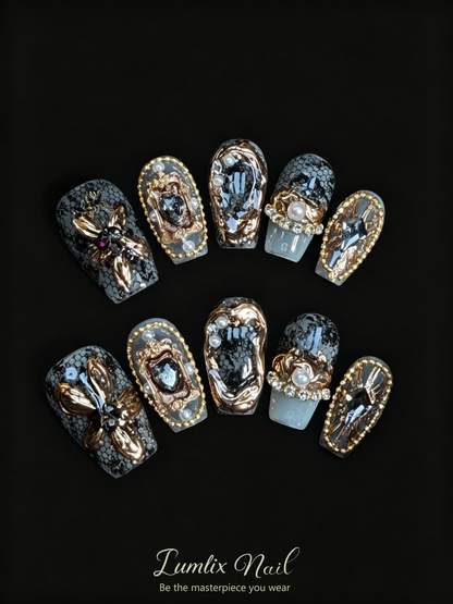 Noir Baroque | LUMlix Haute Nail