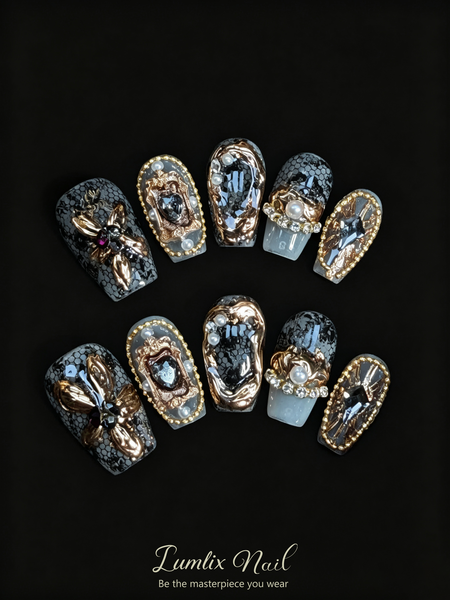 Noir Baroque | LUMlix Haute Nail