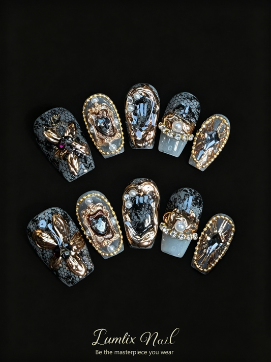 Noir Baroque | LUMlix Haute Nail