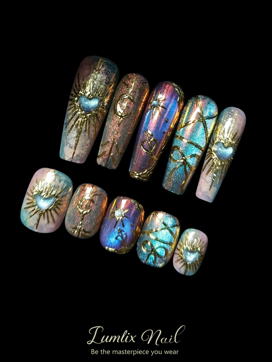 Celestial Aurora Gilded | LUMlix Haute Nail
