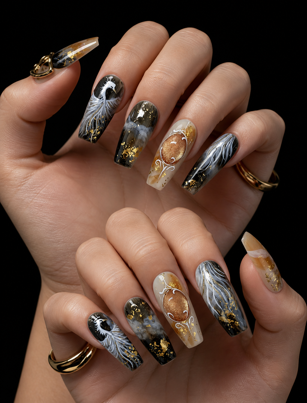 Phoenix’s Gilded Ascension | LUMlix Haute Nail