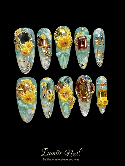 Gilded Sunflower | LUMlix Haute Nail