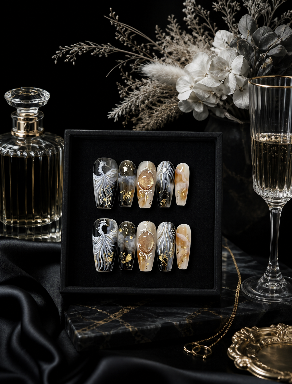 Phoenix’s Gilded Ascension | LUMlix Haute Nail