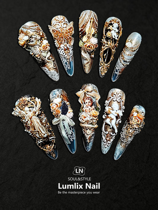 Celestial Baroque Reverie | LUMlix Haute Nail