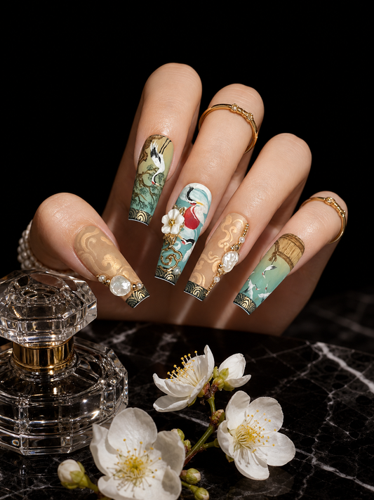 Azure Crane Dynasty | LUMlix Haute Nail