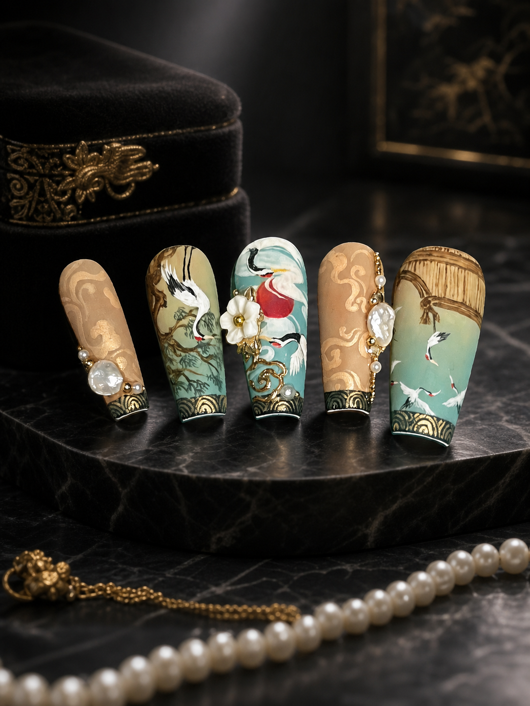 Azure Crane Dynasty | LUMlix Haute Nail