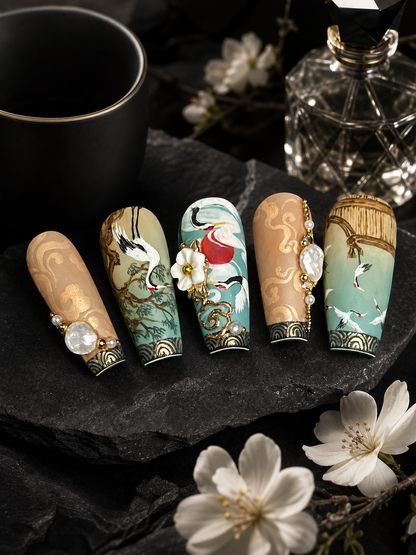 Azure Crane Dynasty | LUMlix Haute Nail