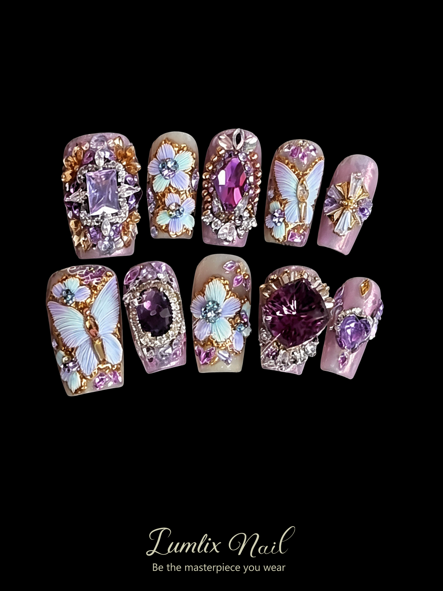 Iris's Gilded Reverie | LUMlix Haute Nail