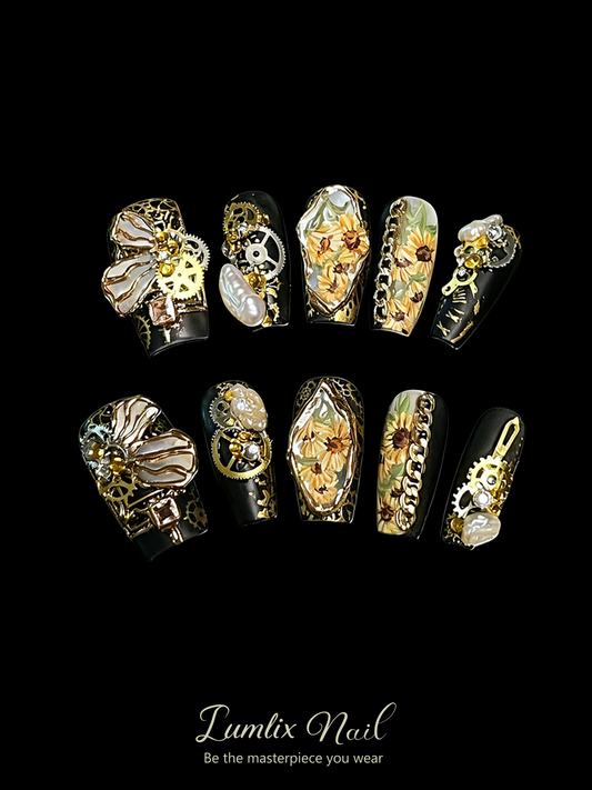 Gilded Steam & Sunflower | LUMlix Haute Nail