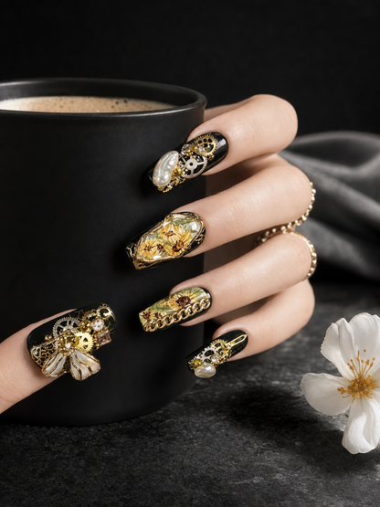 Gilded Steam & Sunflower | LUMlix Haute Nail