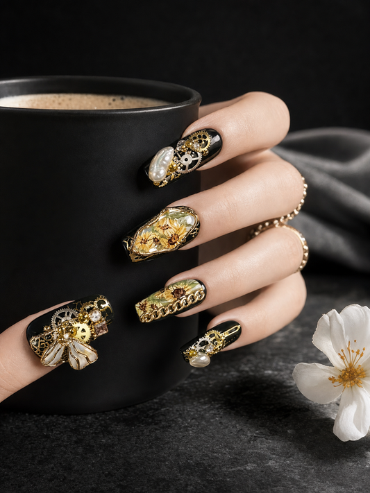 Gilded Steam & Sunflower | LUMlix Haute Nail