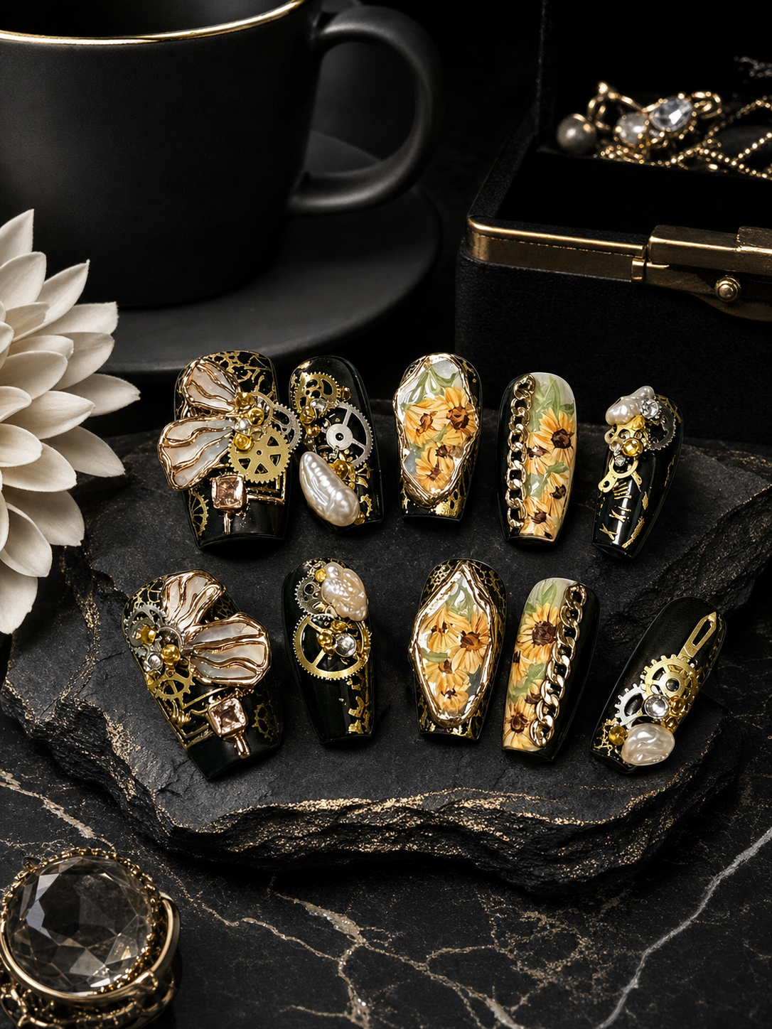 Gilded Steam & Sunflower | LUMlix Haute Nail