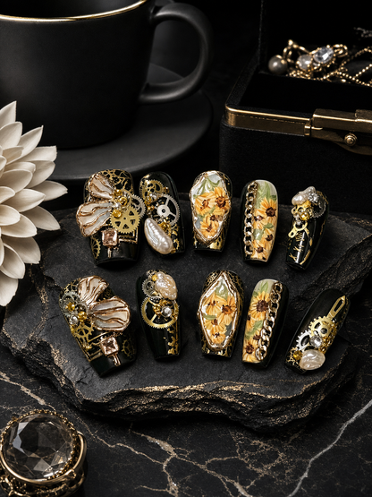 Gilded Steam & Sunflower | LUMlix Haute Nail