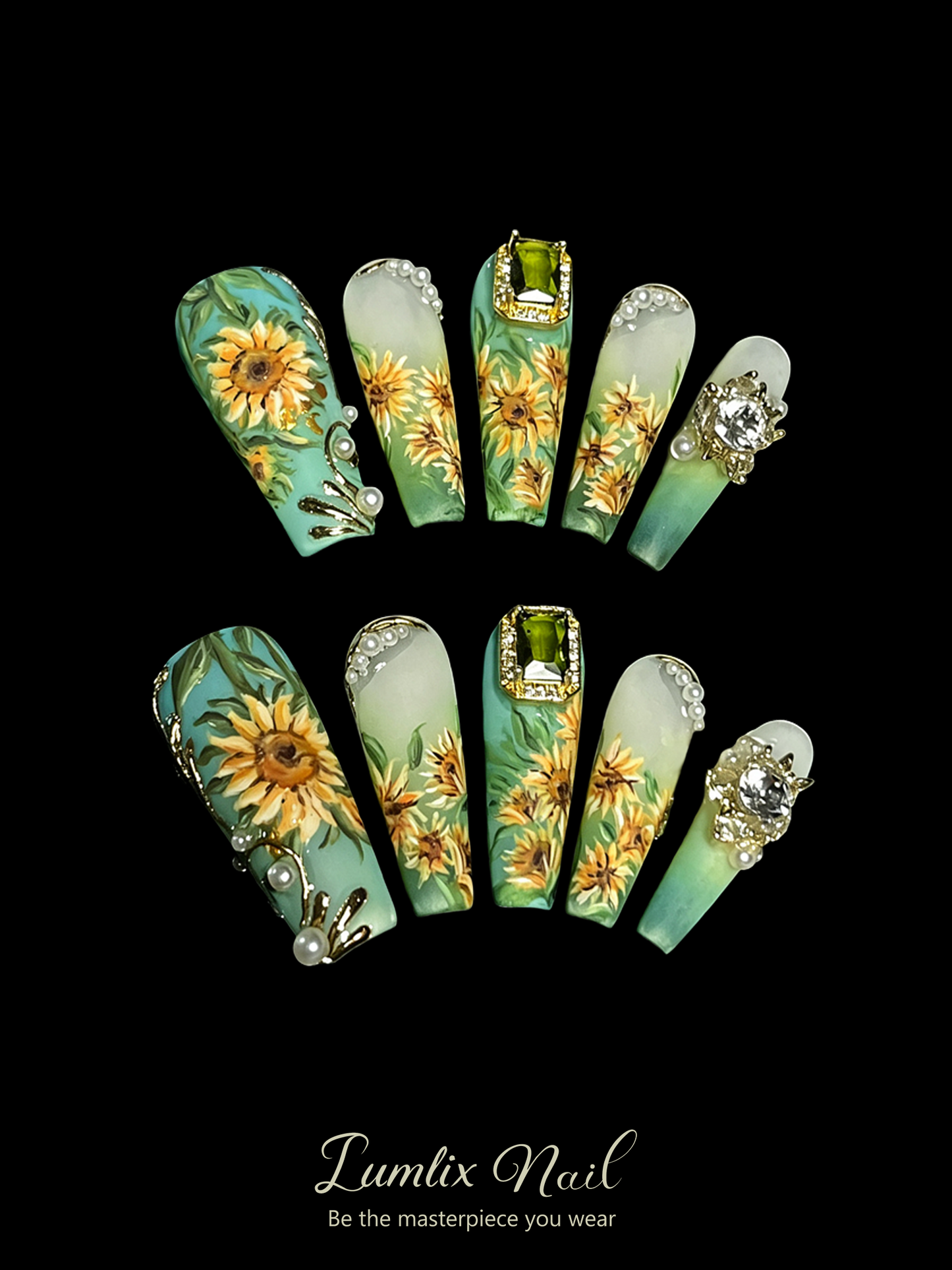 Verdant Sunflower Sonata | LUMlix Haute Nail