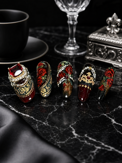 Crimson Velvet Monarch | LUMlix Haute Nail