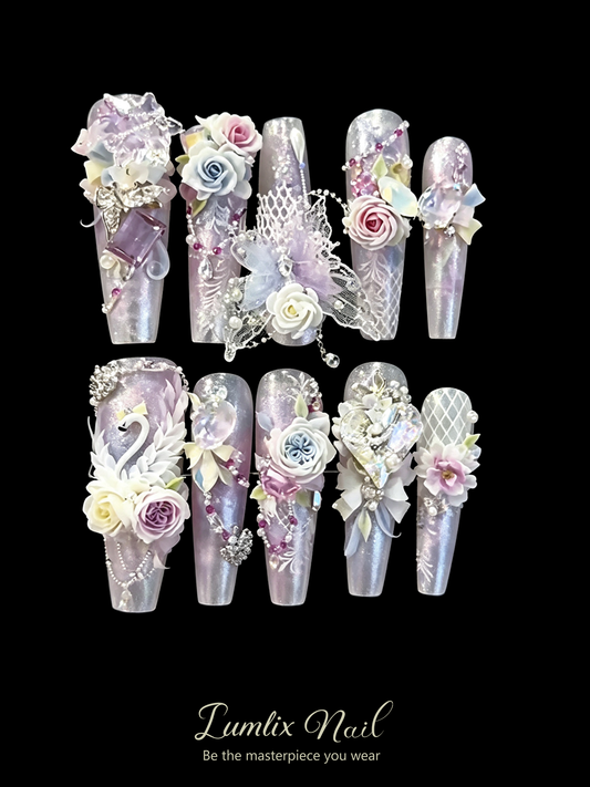 Celestial Swan Reverie  | LUMlix Haute Nail