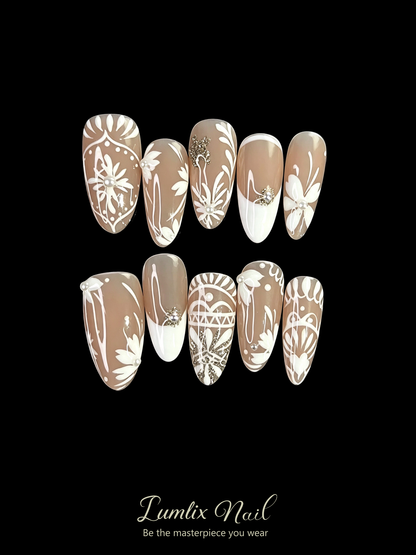 Ivory Lace Reverie | LUMlix Haute Nail