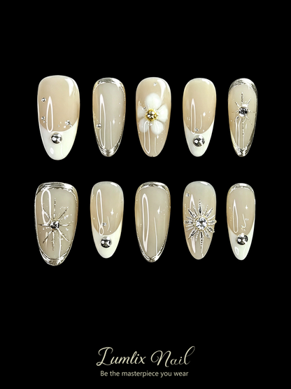 Lumière Éternelle & Silver Dawn | LUMlix Haute Nail