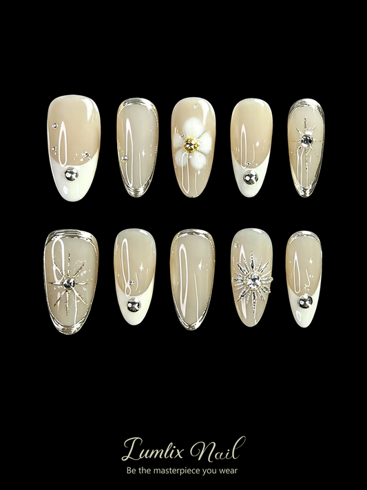 Lumière Éternelle & Silver Dawn | LUMlix Haute Nail
