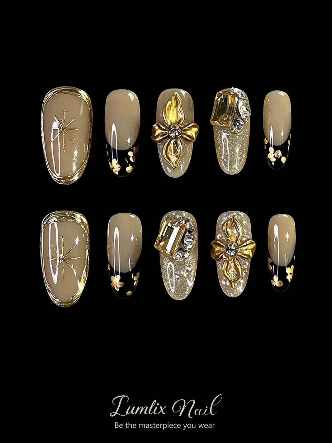 Éclat d'Or Éternel  | LUMlix Haute Nail
