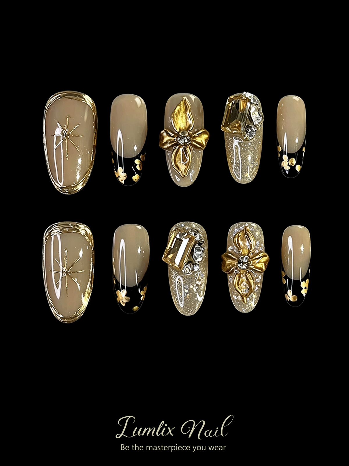 Éclat d'Or Éternel  | LUMlix Haute Nail