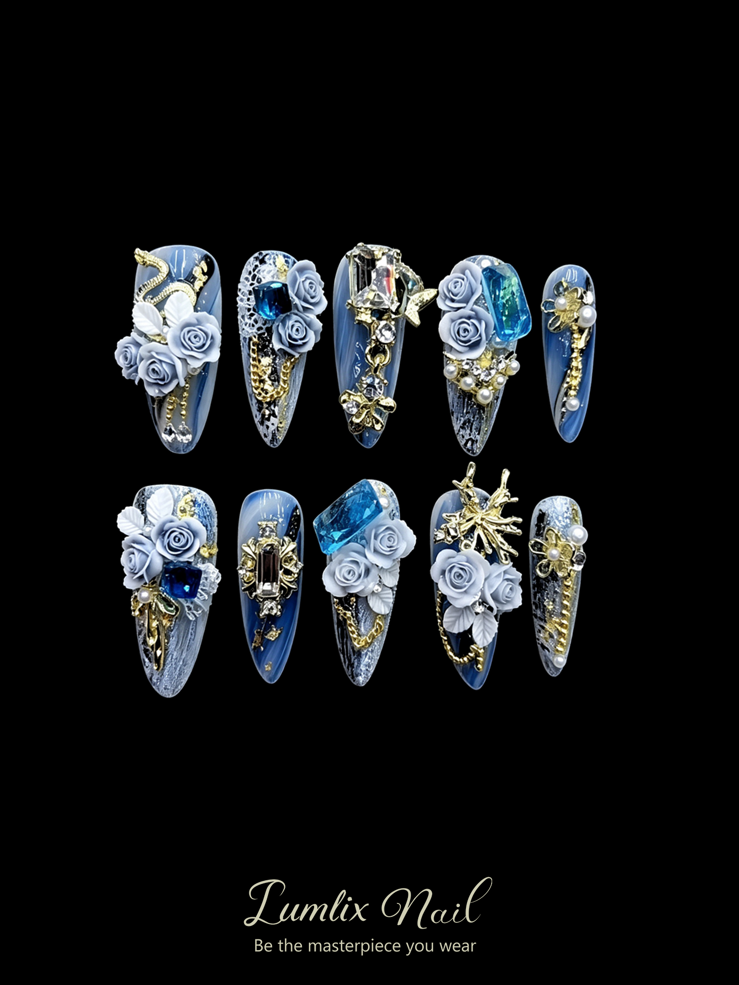 Azure Aristocracy | LUMlix Haute Nail