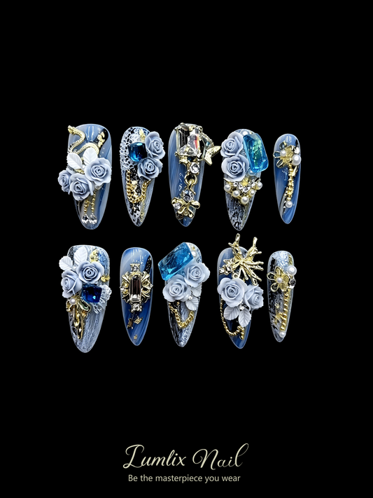 Azure Aristocracy | LUMlix Haute Nail