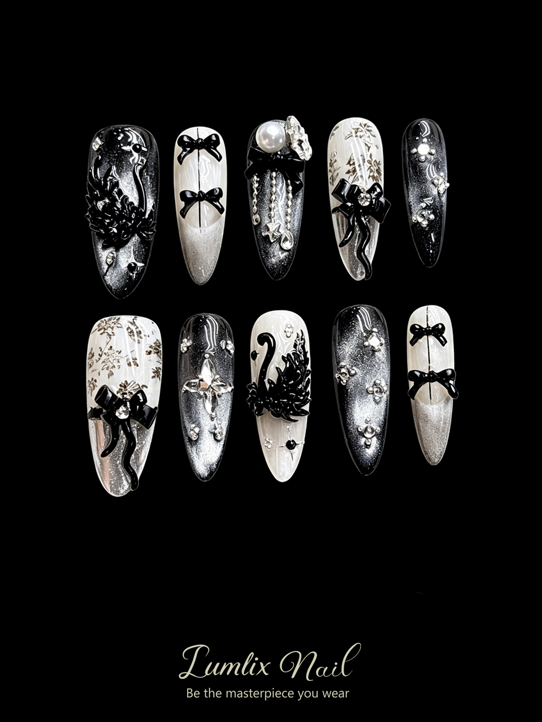 Obsidian Swan Nocturne | LUMlix Haute Nail