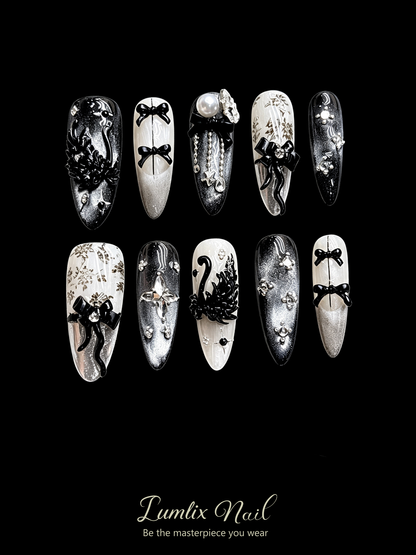 Obsidian Swan Nocturne | LUMlix Haute Nail