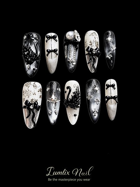 Obsidian Swan Nocturne | LUMlix Haute Nail