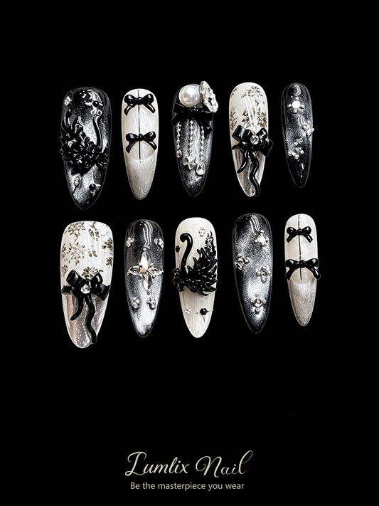 Obsidian Swan Nocturne | LUMlix Haute Nail