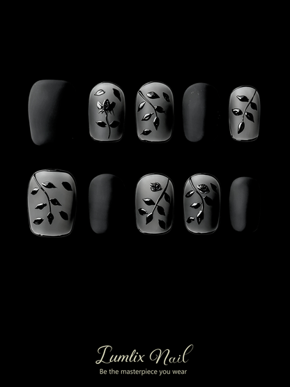 Nocturne Bloom & Shadow Vine  | LUMlix Haute Nail