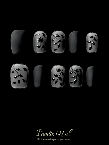 Nocturne Bloom & Shadow Vine  | LUMlix Haute Nail