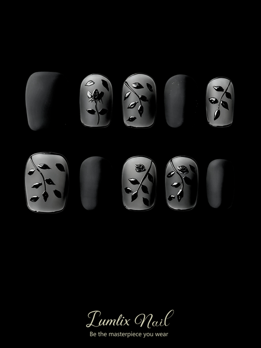 Nocturne Bloom & Shadow Vine  | LUMlix Haute Nail