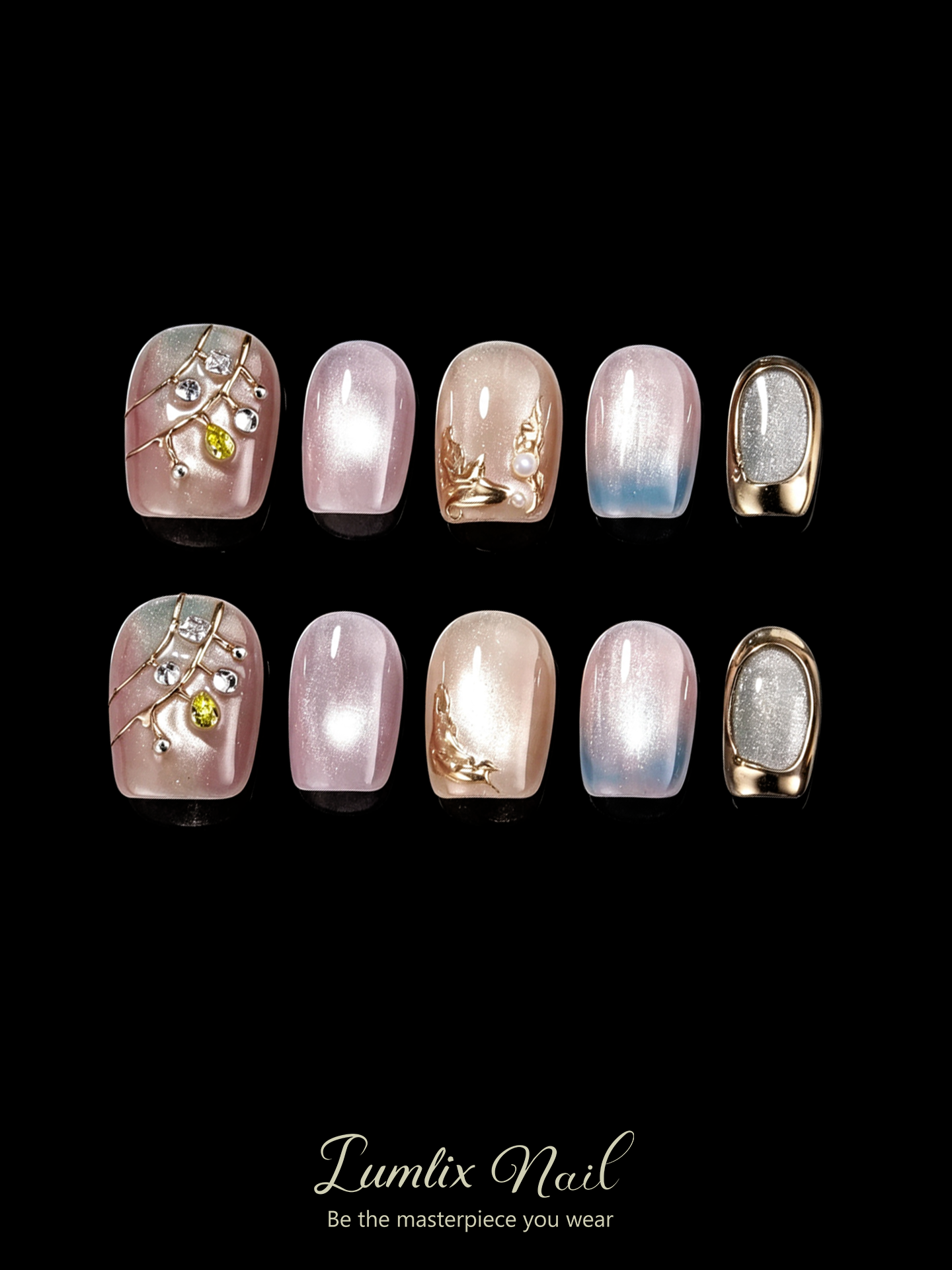 Aurora's Gilded Dawn | LUMlix Haute Nail
