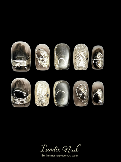 Regina Noctis' Silver Decree | LUMlix Haute Nail